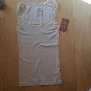 Faded Glory Ivory Lace Tank Top